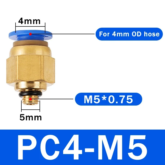 Enhanced Pneumatic Quick Connector Set - 5-Piece Push-In Fitting Kit for Industrial Air Hose & Tube