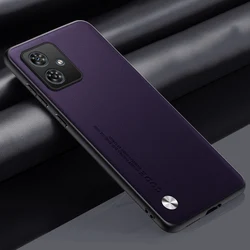Luxury PU Leather Matte Silicone Shockproof Phone Case - Elegant Protection Cover for Moto G84 (PURPLE)