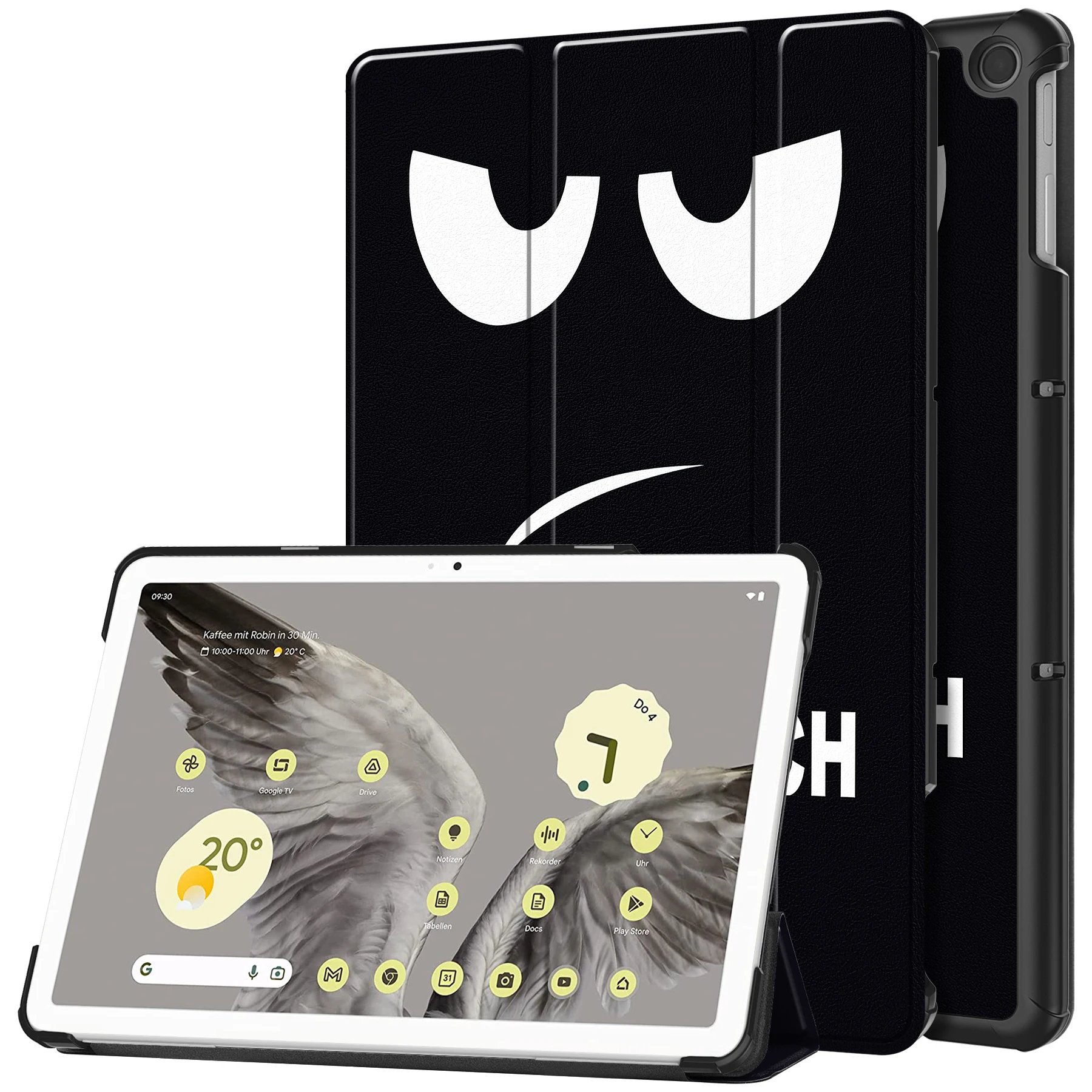 Tablet Magnetico Per Tablet Google Pixel Dipinti Da 11 Pollici Supporto Rotante In Pelle Flip Tri Fold Slim Cover Rigida In Tinta Unita