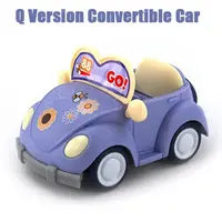 Cartoon Mini Q Pull Back Power Convertible Purple Car 6 Style Miniature Furniture Dollhouse Toy Model Set Kids Birthday Gifts 2