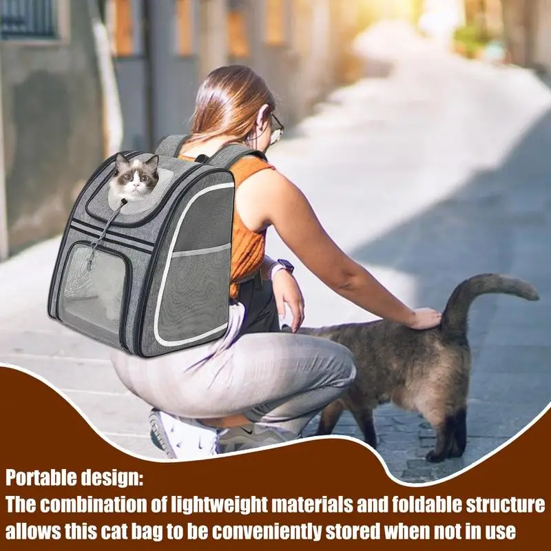 Dog Travel Bag Soft Cat Carrier Foldable Puppy Backpack Reflective Strip Dog Travel Pouch Storage Daypack For Puppy Kitten Toys