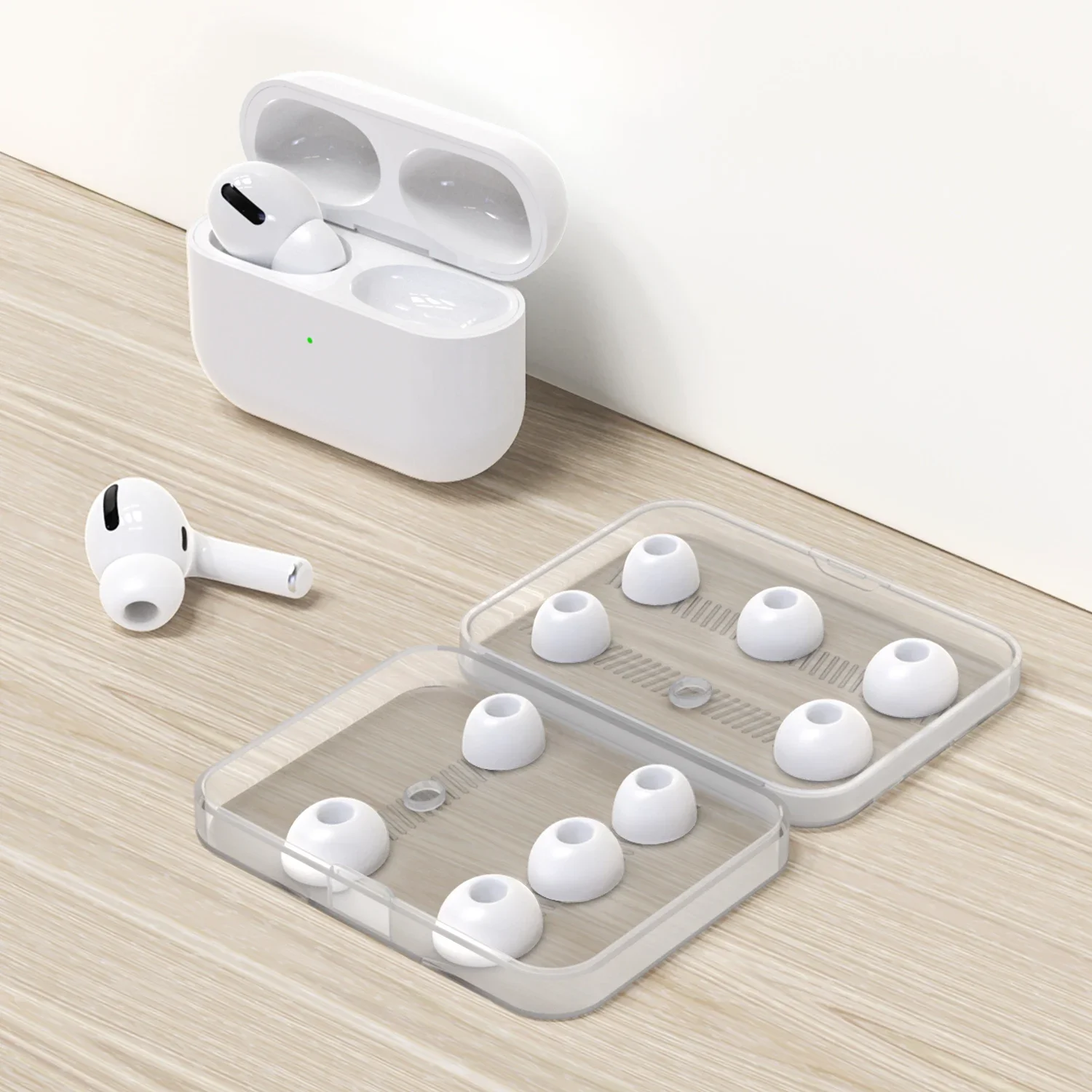 New Bee 6 Paar Silikonspitzen für Airpods Pro Ear 3 Größen S/M/L Spitzen Ersatz-Ohrhörer mit Staubgeflecht mit Box – Detail 10