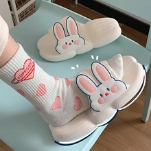 

New Couple Cute Rabbit Four Seasons Universal Slippers Non-slip Soft Bottom Beach Outdoor Slippers Men and Women Drag Home Sleep