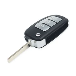 Enhanced Flip Folding Remote Control Car Key Shell Case - 3 Button Fob Replacement for Ford (Modified Key HU101)