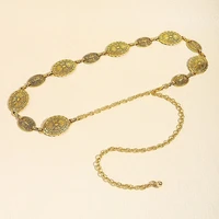 Chaîne de taille en métal pour femmes, accessoires de style rétro, cercle décoratif sculpté, ceinture, accessoires de style haut 6