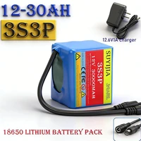 Batterie lithium-ion 12V 20Ah-50Ah 3S5P 18650 avec BMS + chargeur, grande capacité, rechargeable, DC12.6V 4