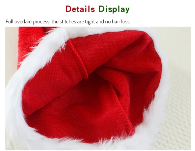 Cappello Babbo Natale In Peluche - Per Adulti E Bambini, Rosso Con Pelliccia Bianca - Foto 11