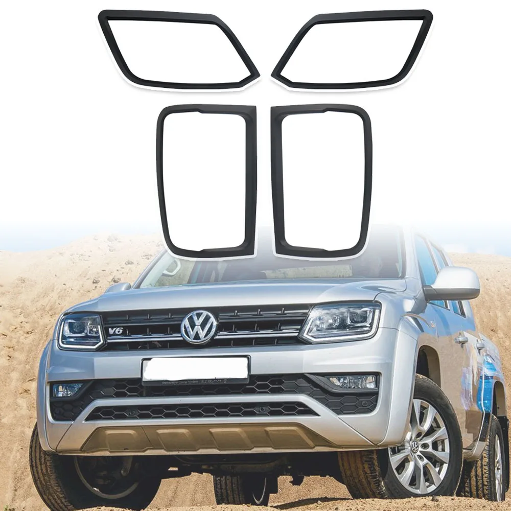 Set Copertura Luci Per Volkswagen Amarok 2009-2022 Vw Amarok Copertura Faro Posteriore Protezione Trim 4 X4 Car Stying Nero Opaco