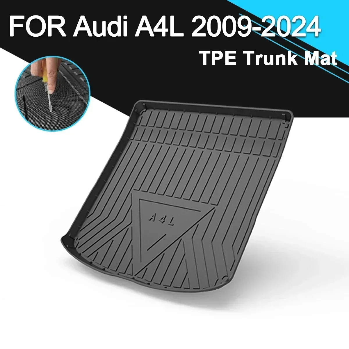 

Коврик для багажника автомобиля, водонепроницаемый Нескользящий Резиновый коврик из ТПЭ для грузового автомобиля, автомобильные аксессуары для Audi A4L 2009-2024