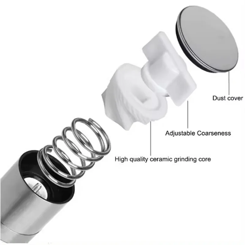 2 in 1 Adjustable Salt And Pepper Grinder Double Head Pepper Mill Crusher Manual Mill Shakers Ceramic Blades