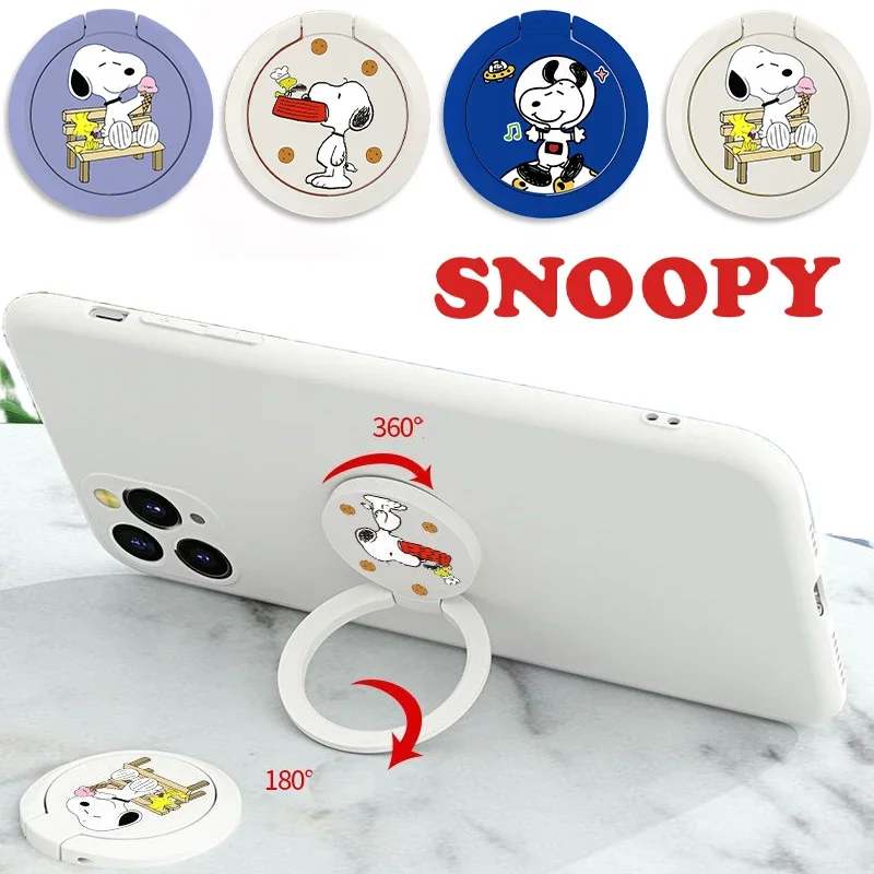 Snoopy Phone Stand Finger Ring Magnetic Bracket Cartoon Cute Women