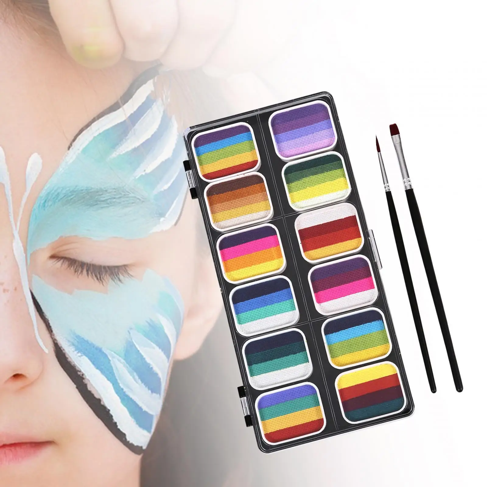 Face Paint Palette Makeup Kit 12 Water based Paints for Kid Adult Practical Professional Face Painting Set Washable body face paint face body paint