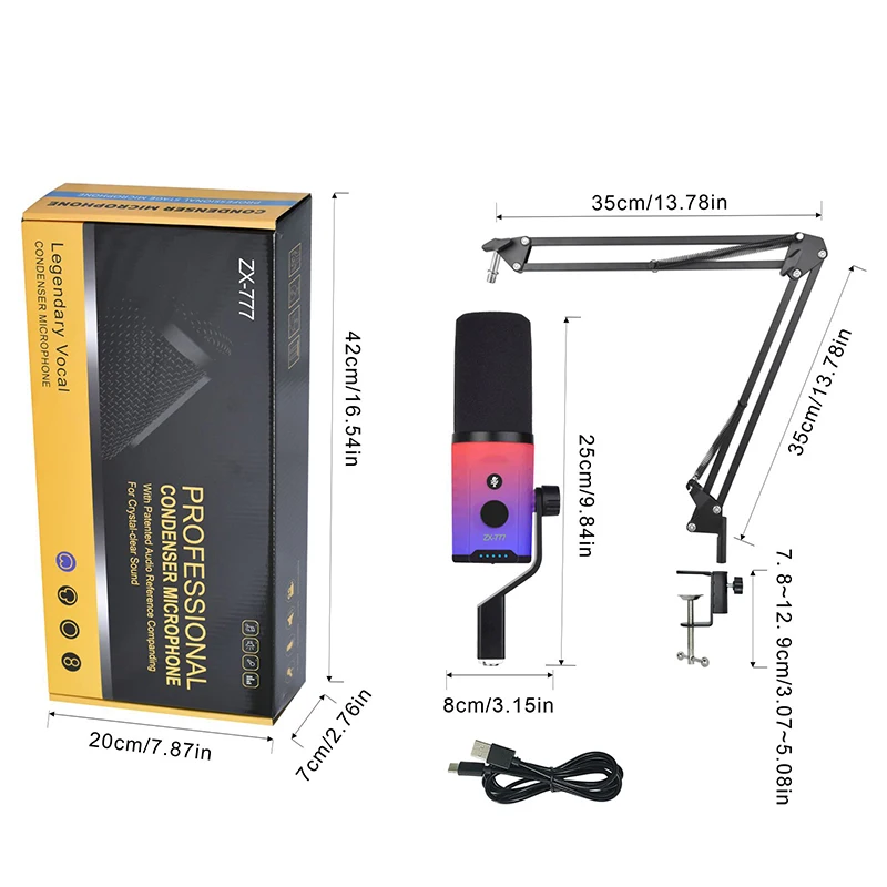 Adjustable Microphone ZX-777 PRO Noise Cancelling XLR Dynamic