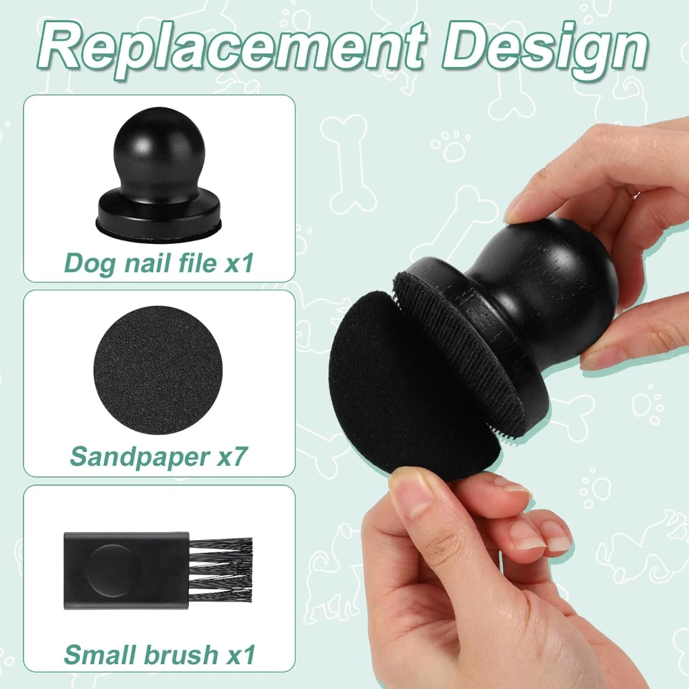 Wooden Dog Nail Scraper Scratch Pad with 3pcs Replaceable Sandpaper Brush Dog Nails Clipper Board Trimmer for Pets