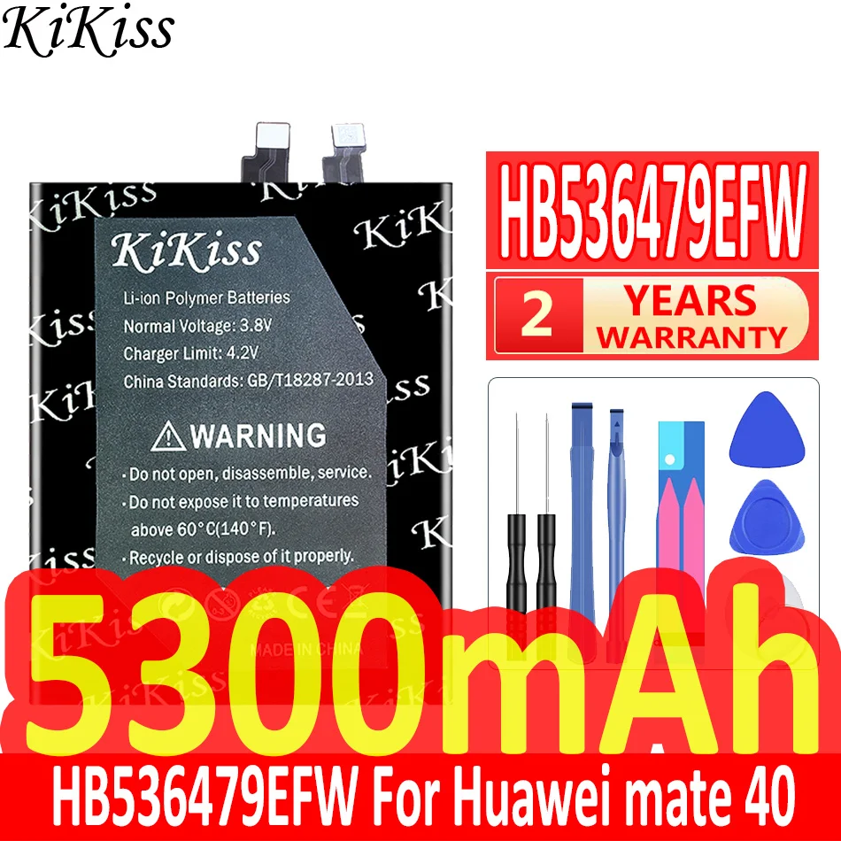 

Мощный аккумулятор KiKiss 5300 мАч для батарей Huawei HB536479EFW MATE 40 MATE40