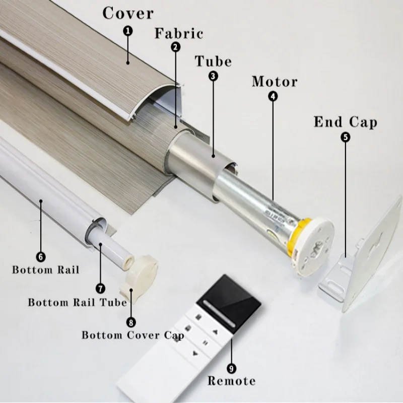 Cordless Motorized Zebra Blinds – WiFi & Tuya Remote Control, Blackout 4