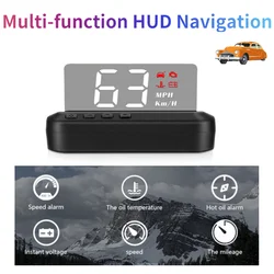 Pantalla multifuncional de navegación para coche, dispositivo electrónico OBD HUD, proyector de velocidad, Ordenador de conducción, KM/h