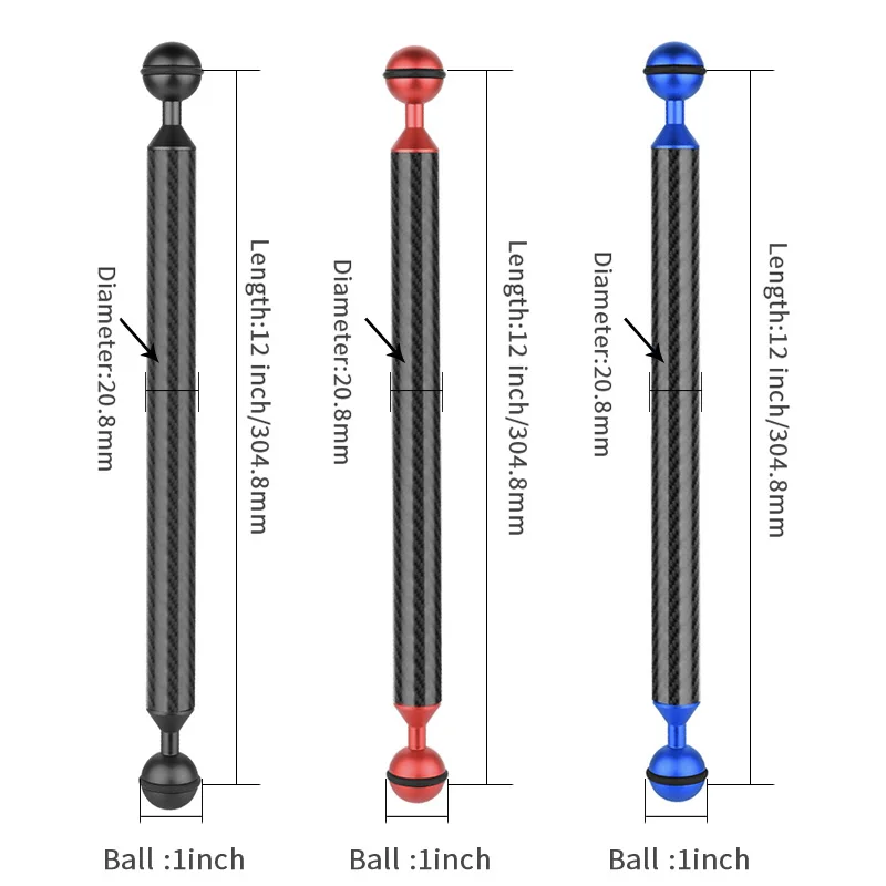 1 zoll Dual Ball Kopf Adapter Tauchen Auftrieb Arm Licht Halter Kamera Unterwasser Tablett Verlängern arm Halterung für GoPro 11 insta360 X3 – Detail 8