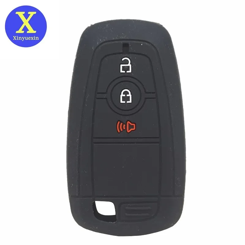 Custodia Per Chiave In Silicone Xinyuexin Fob Per Ford Ranger Fusion Mustang Explorer Ecosport Edge S-Max Ranger Remote Shell 3 Pulsanti
