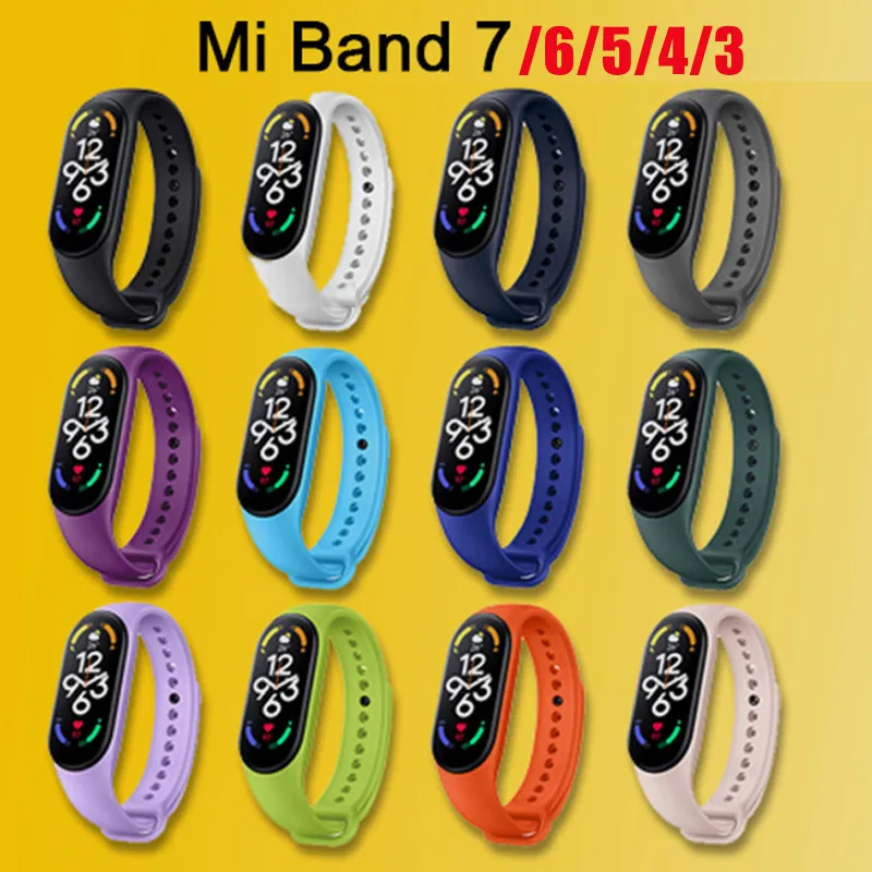 Braccialetto Per Xiaomi Mi Band 7 6 Nfc Sport Silicone Smart Watch Cinturino Di Ricambio Miband 4 Cintura Correa Mi Band 5 4 3 Cinturino