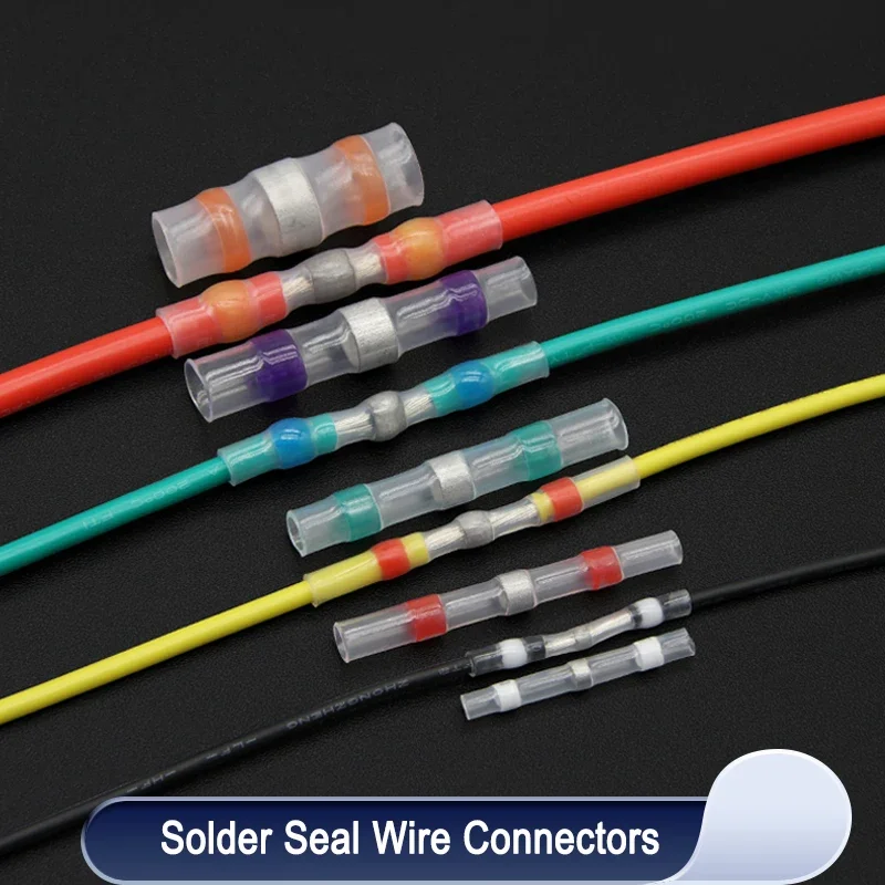 Wire Connectors Terminal Connector Electrical Connectors Plug Soldering Terminal Solder Seal Wire Connectors Waterproof Electrical Cable Terminals Heat Shrink Tube Electrical Butt Splice Kit