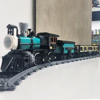 TH 10 Steam Train Model Building Blocks Bricks Technical Railroad Desktop Decoration Assembly 59001 High-Tech Kids Toys For Gift 5