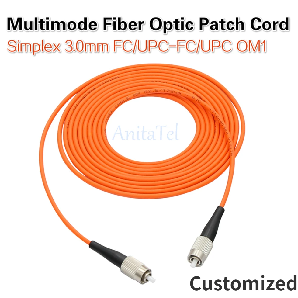 Fc/Upc-Fc/Upc Om1 Multimodale Simplex 3.0Mm Cavo Patch In Fibra Ottica Ftth Fc Upc Cavo Jumper In Fibra Ottica 1 Pz/Lotto