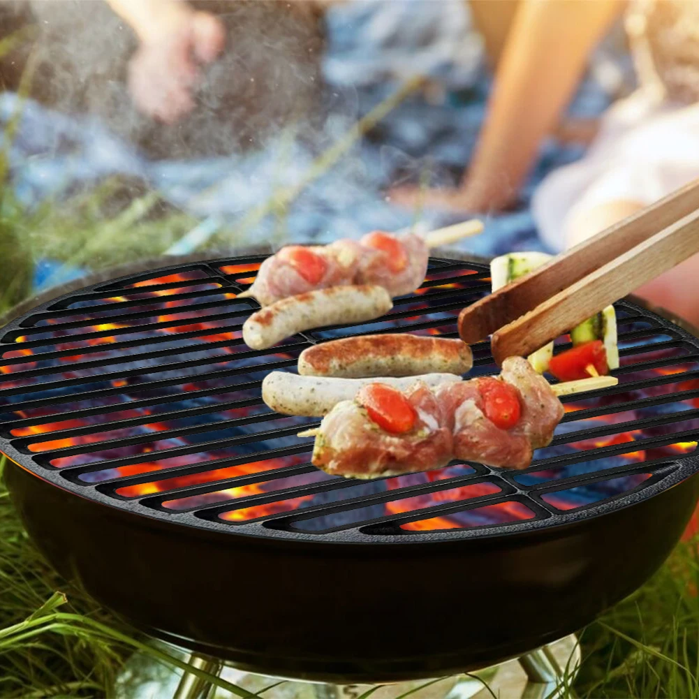14.6 Inch Cast Iron Cooking Grate Round Barbecue Grilling Grate Grill Net Charcoal Fire Grate for Cmping Travel