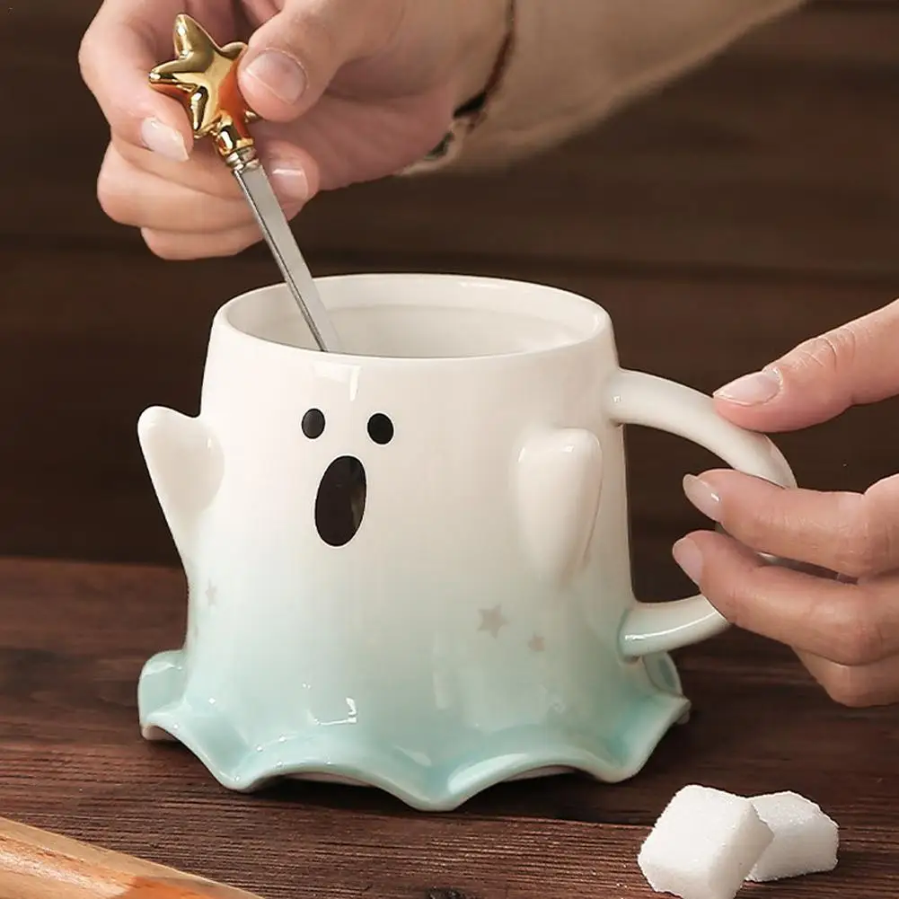 

Halloween Mug Ceramic Cup Coffee Milk Juice Cup With Cover Novelty Water Bottle Drinking Tools 460ml Coffee Cups Set