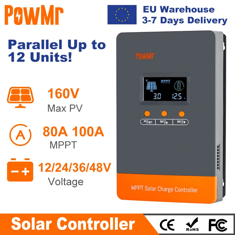 Contrôleur de charge solaire, contrôleur de charge solaire stable 80A