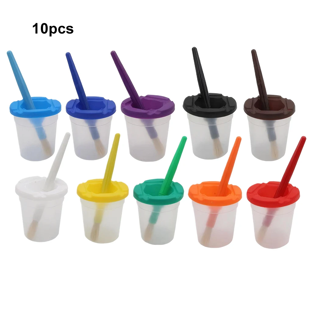 Mess-Free Paint Cups With Lids 10PCS Painting Sets For Kids Lids For Kids Inspire Creativity
