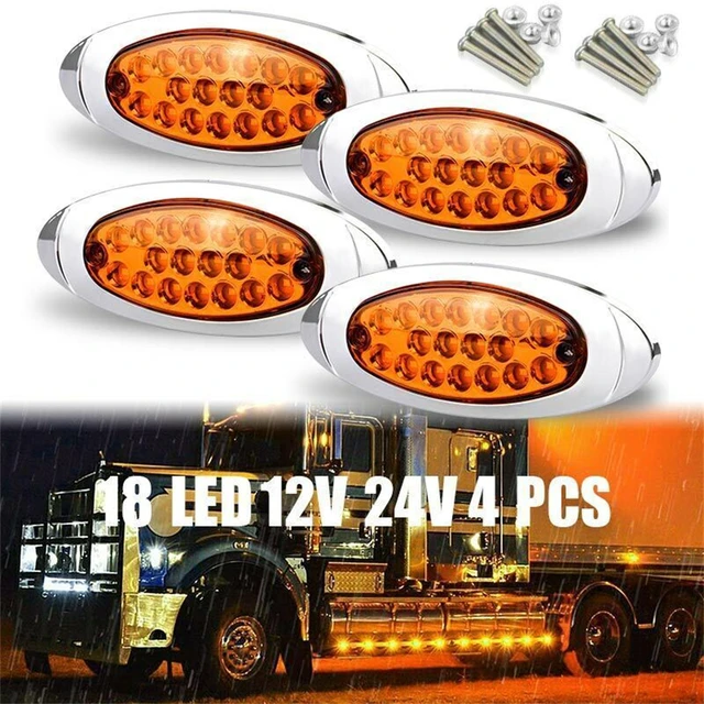 4pcs 18led Seiten markierung leuchte Auto LKW LKW Anhänger Bus Heck  bremsleuchten Auto Warnleuchte Blinker Warn beleuchtung - AliExpress