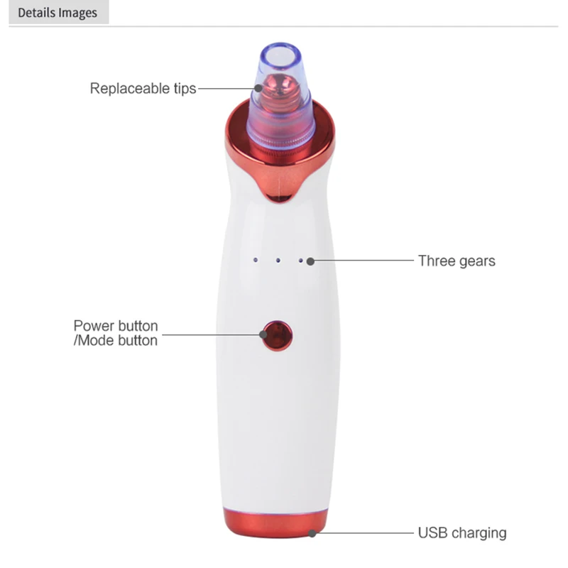 Electric Blackhead Remover Vacuum Cleaner Black Spots Removal Facial Deep Cleansing Pore Cleaner Machine Face Skin Care Tools us