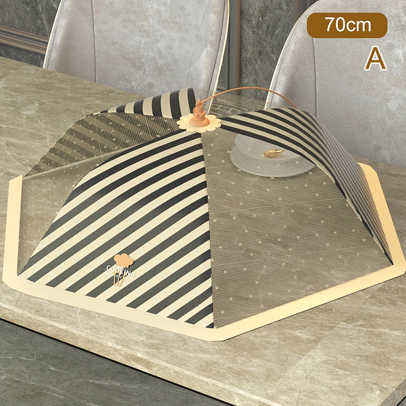 Кришка для харчових продуктів Складна кришка для посуду Кришка для зберігання харчових продуктів Запобігання мух Смужка з порожнистим різьбленням Сталева кришка для зберігання їжі