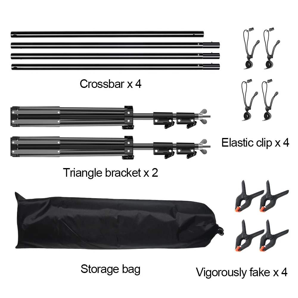 Photography Backdrop Stand Adjustable 2MX3M 2.6MX3M Backdrops with Carry Bag Frame