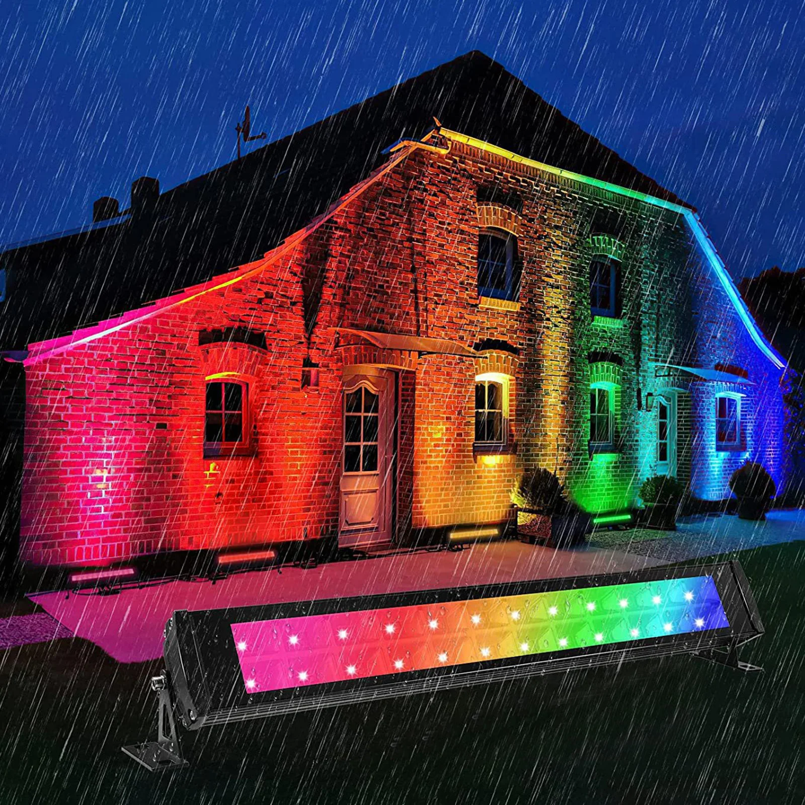 48W 72LEDs RGB Light UV Black Light Wall Washer UV Bar Wash Stage Lights for Gallery Church Wedding Birthday Party S