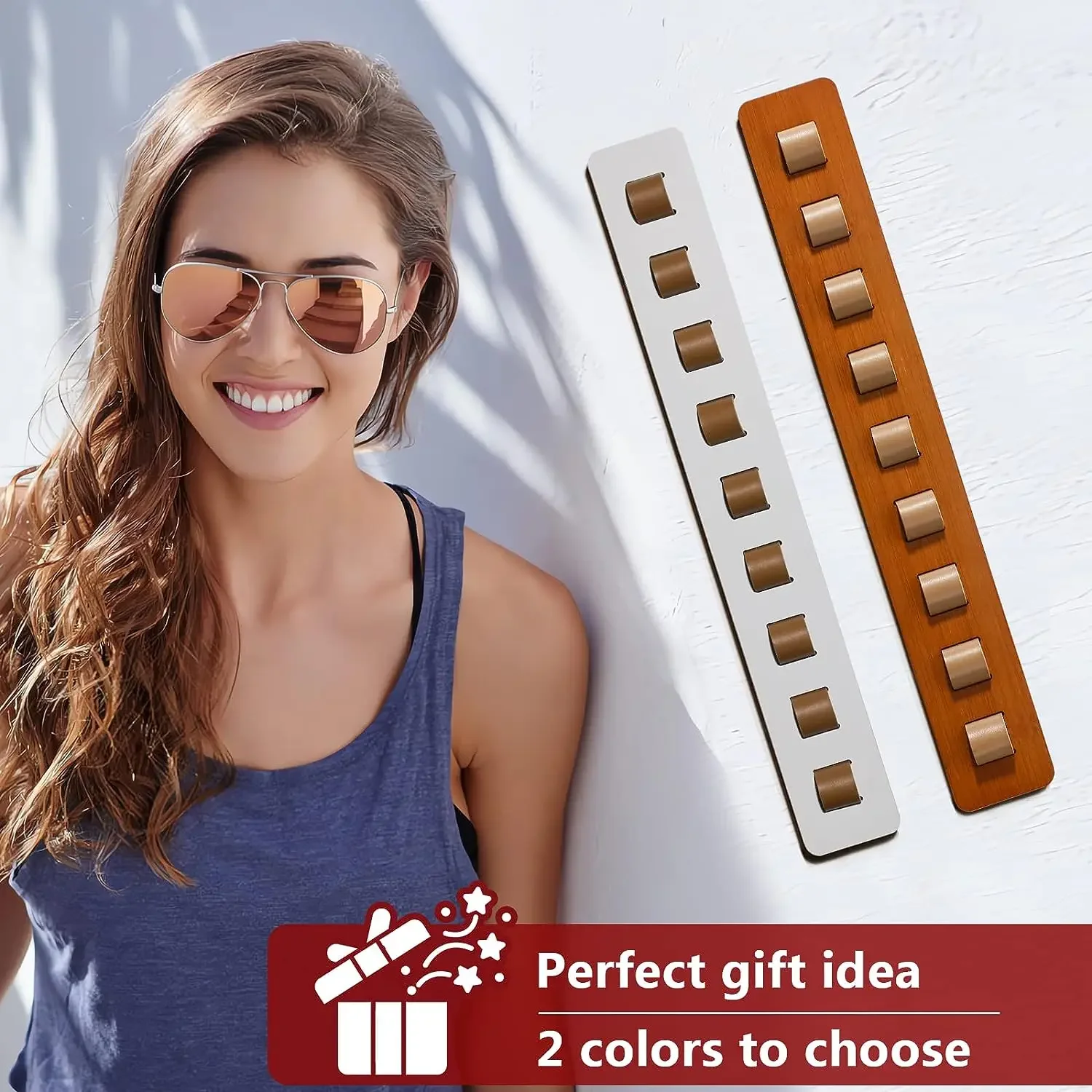 Sunglass Organizer Glasses Holder for Wall, Bamboo Wood Eyeglass Hanging Holder, Sunglasses Organizer Storage 6
