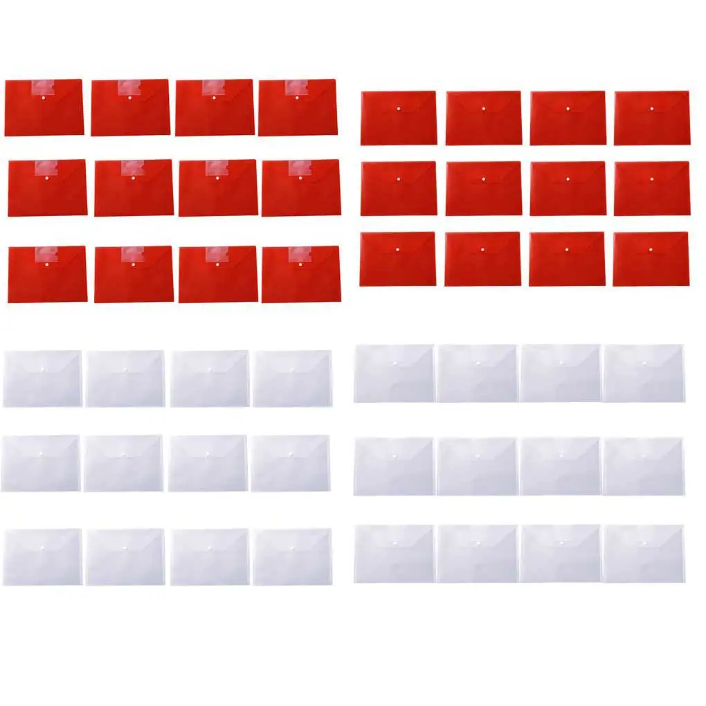 

12 Pcs A4 Plastic Envelopes Document File Folders Organizer Home Office