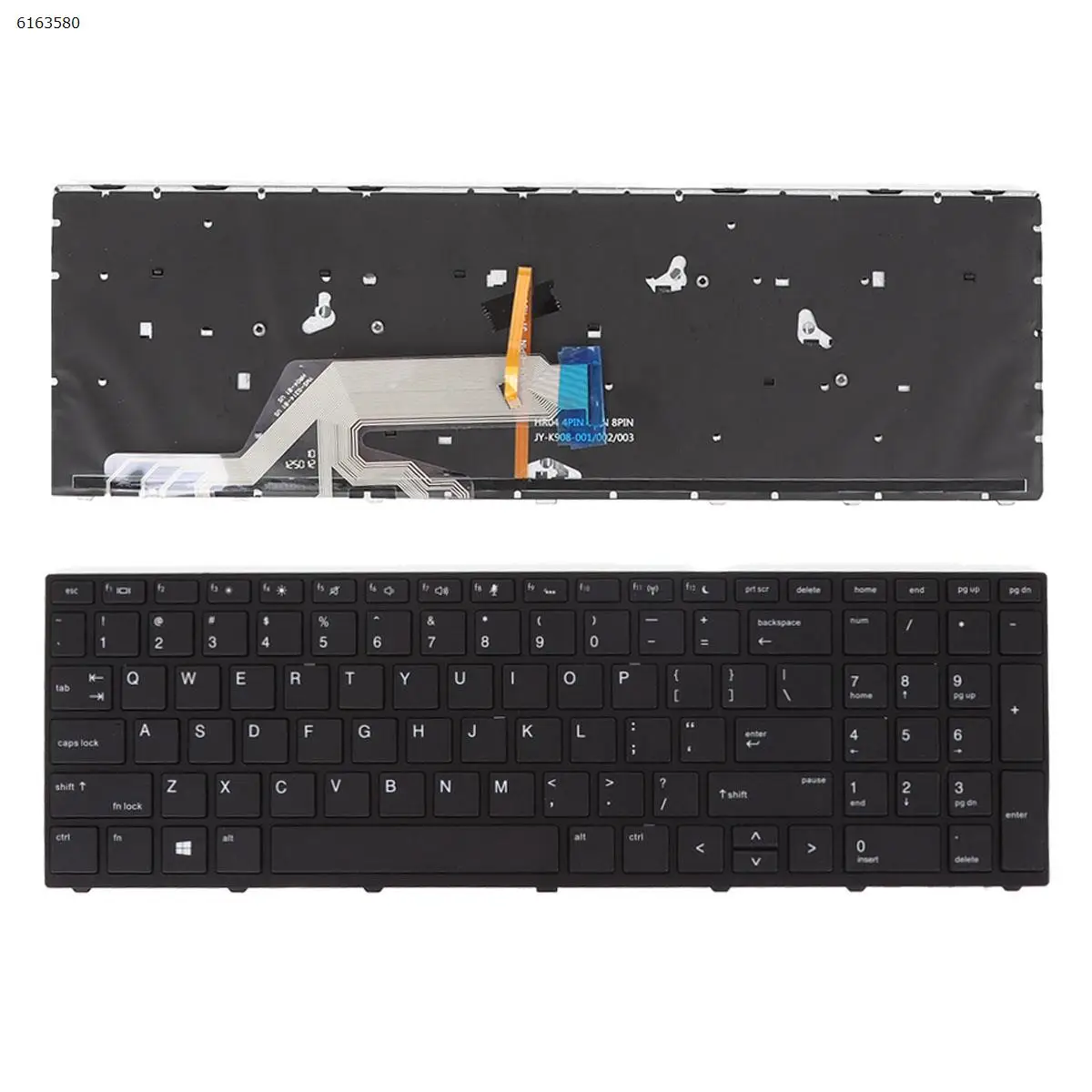 Tastiera Per Laptop Usa Per Hp Probook 450 G5 455 G5 470 G5 Cornice Nera Con Retroilluminazione