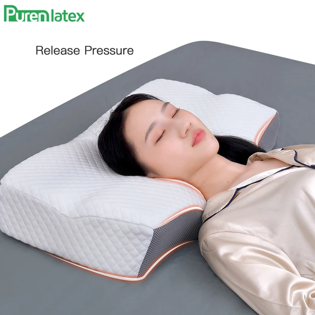 PurenLatex Lumbar Pillow for Sleeping Memory Foam Bed Back Support