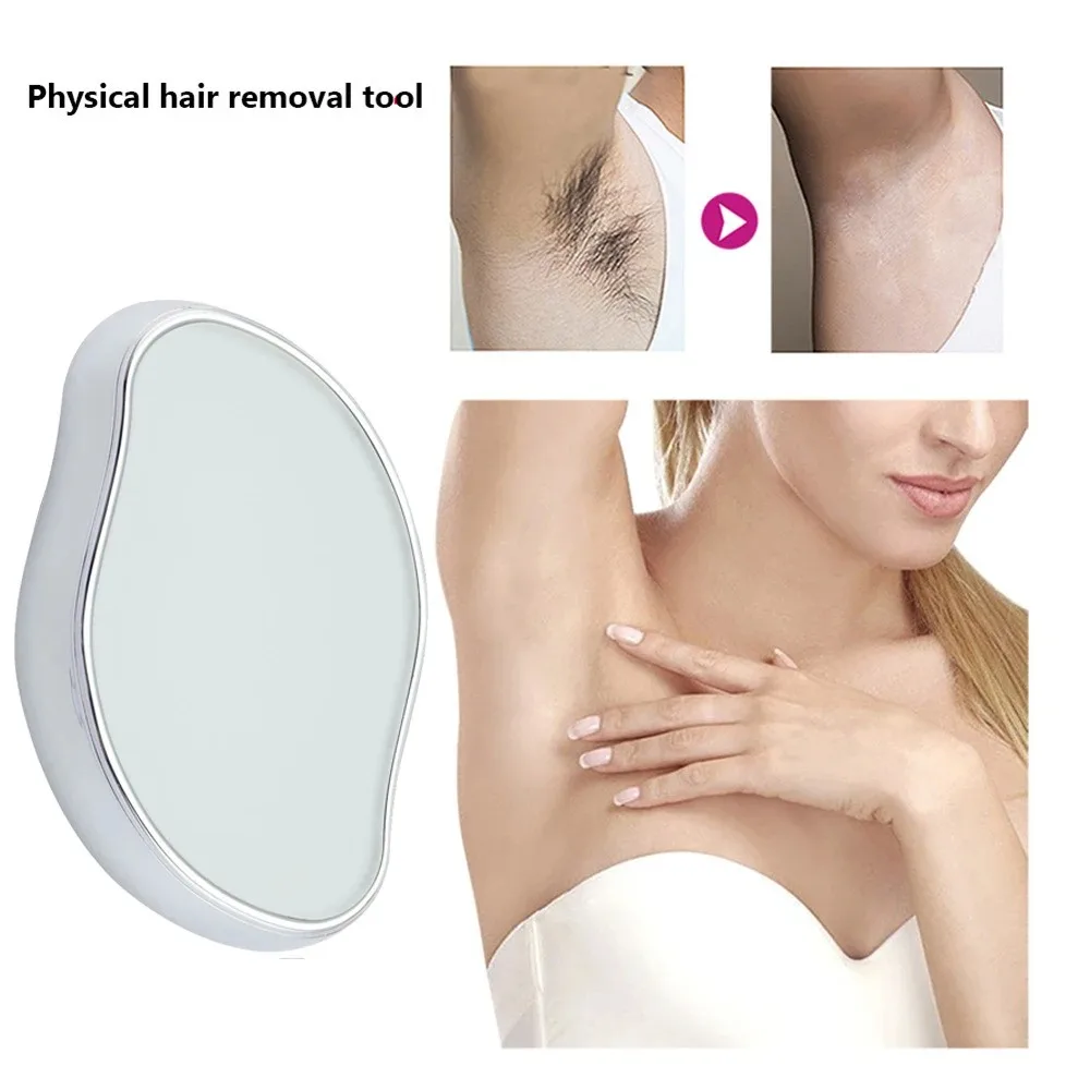 Close-up of the crystal hair removal tool, highlighting its smooth surface.