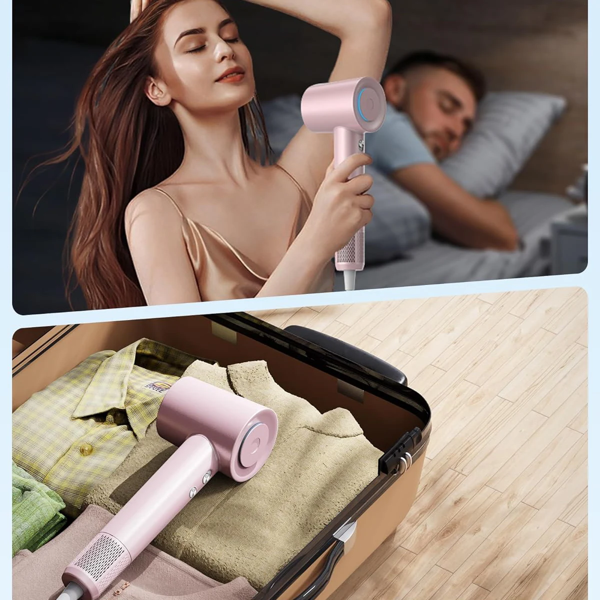 ABIR Hair Dryer ,High Speed,Smart Temperature Control,Magnetic Nozzle,Low Noise,Professional Hair Care Quick Dry Negative Ions 6
