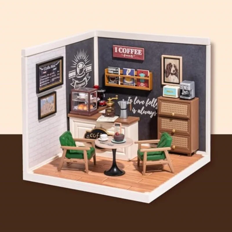 Robotime Cafe Store DIY Miniature House Kit with Furnitures aking Kit Creative Gifts for Teens Adults Home Decor - Image 5