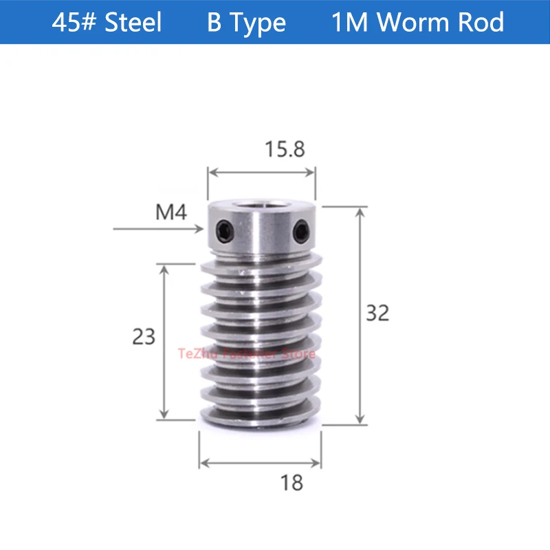 Turbine Worm Gear with Worm Rod 1 Set 1M 1 Module 15 20 25 30 Teeth Brass Gear 45# Steel Rod Drive Ratio 1:15/20/25/30 for motor gear transmission gear electric bike gear cassette deck tape gear electric chain saw gear