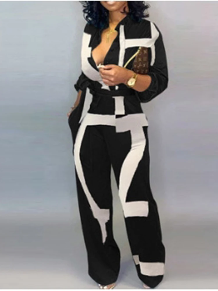 

Elegant Women's Jumpsuits 2023 Autumn Long Sleeve Leopard Print Belt Office Lady Jumpsuit Spring Casual Playsuits Female