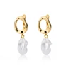 Boucles d'oreilles circulaires pour femmes, Vintage, Punk, rondes, baroques, en perles, en acier inoxydable, Clip d'oreille circulaire, bijoux cadeau Mujer