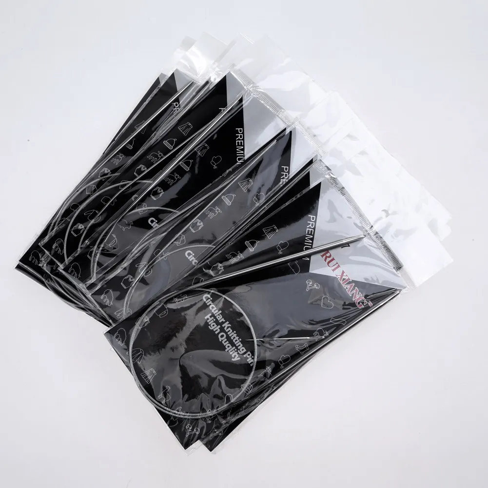 11pcs Circular Weaving Needlework Lightweight Stainless Steel Knitting Circular Product Different Sizes for DIY Knitted Tool