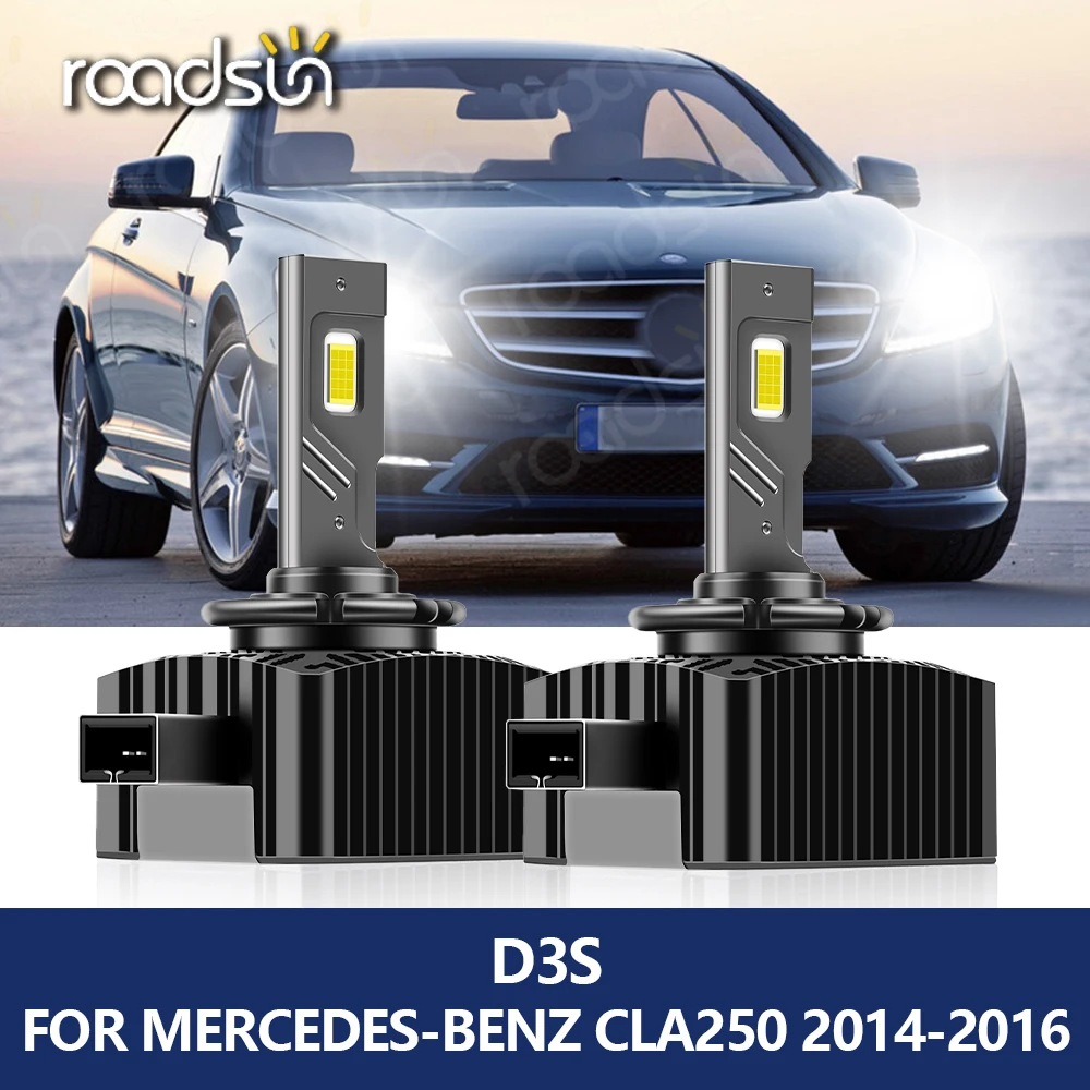 

roadsun D3S Led Headlight for Mercedes-Benz CLA250 2014-2016 40000LM 1:1 Xenon Car Light 6000K White 110W Hight Low Beam Bulbs