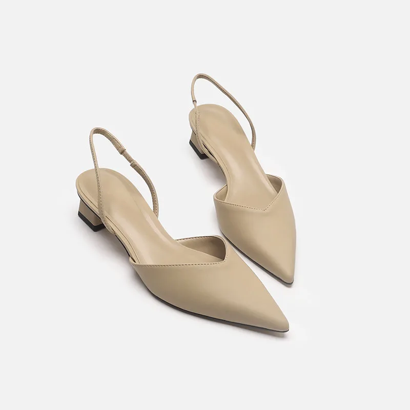 2021 Summer Pointed Toe Ladies Summer Sandals Thick Heel Autumn Women's Shoes Fashion Ladies Plus Size Ladies Mules 