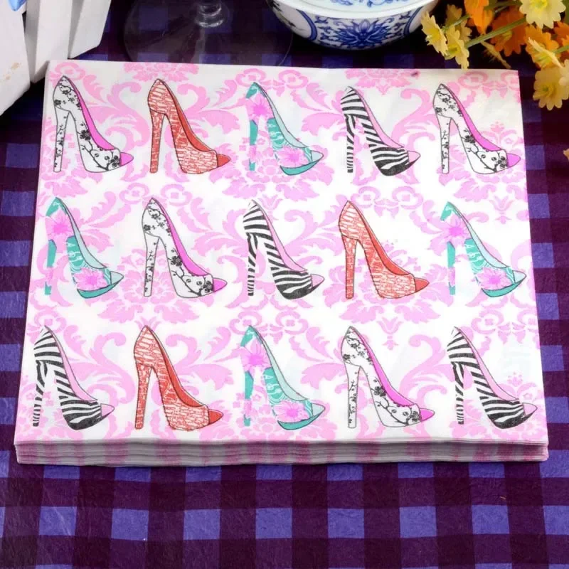 Colorful High Heels Printed Party Napkins 20pcs